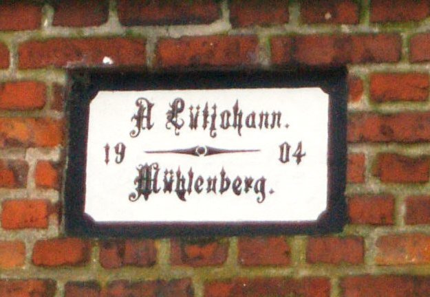 Schild Hof Lütjohann 1904