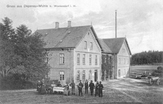 Depenauer Mühle 1911 mit Bewohnern -