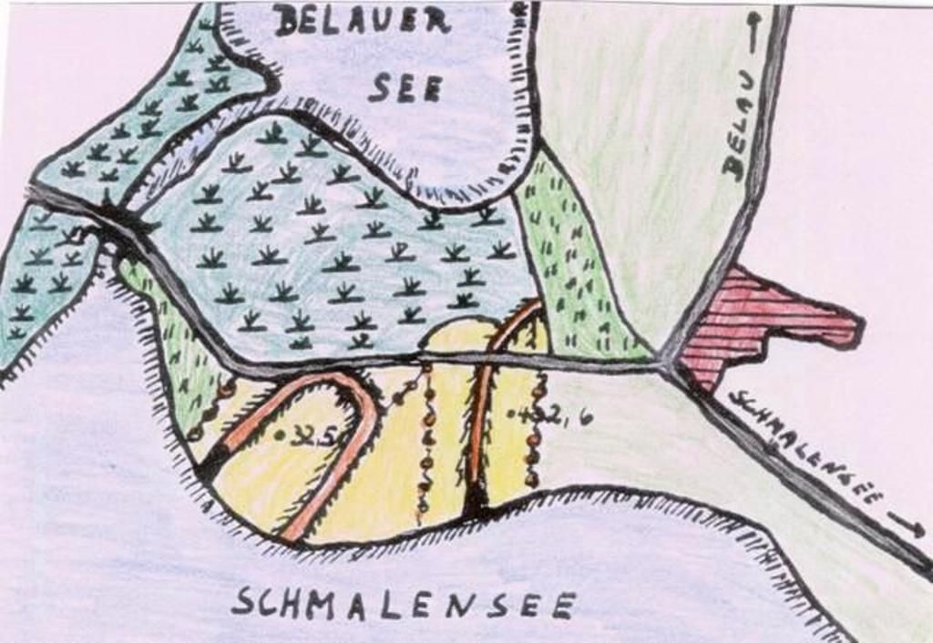 Lageplan der Belauburg - gefärbt